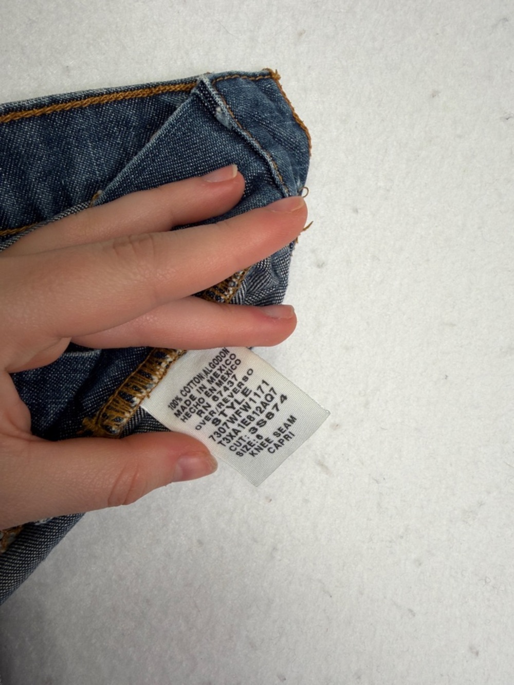 Vintage Y2K Ralph Lauren Capri Knee Seam Blue Jeans | 6 - Picture 5 of 5